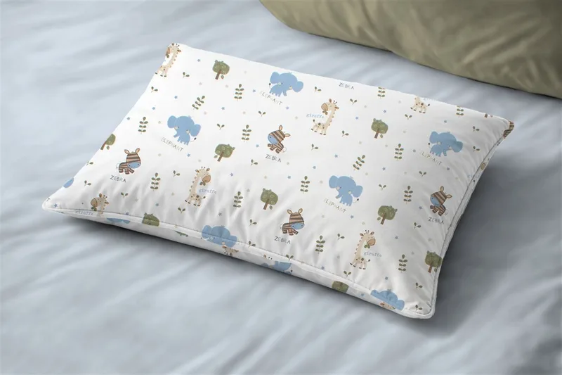 Μαξιλαροθήκη Bebe Βαμβακερή 35x45εκ. Happy Safari 711 White-Sky Blue DimCol (Ύφασμα: Βαμβάκι 100%, Χρώμα: Λευκό) - DimCol - 31111646079