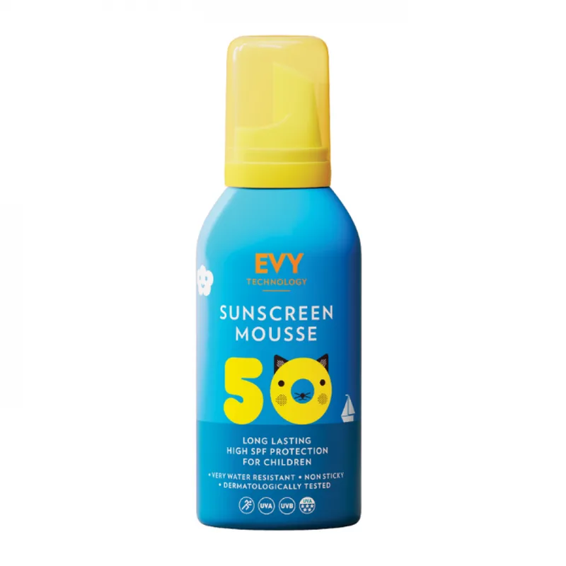 EVY Technoology Sunscreen Mousse Παιδικό Αντηλιακό Μους Μακράς Διαρκείας Για Πρόσωπο & Σώμα SPF50 150ml