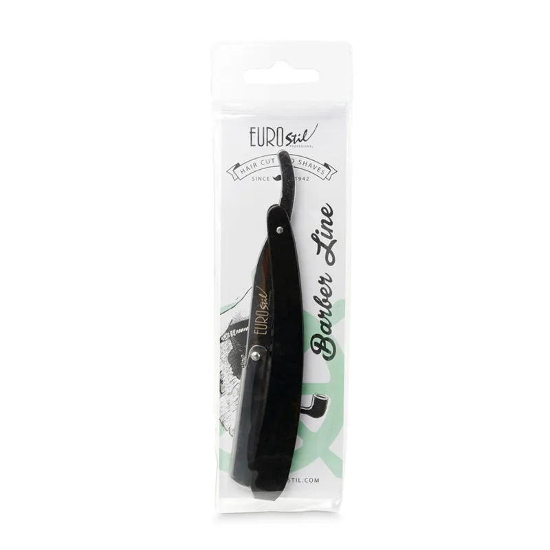 Eurostil Barber Line Razor Interchangeable Blade Black Handle 1 unit
