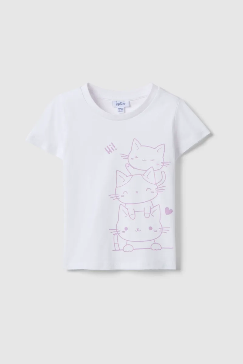 OVS βρεφικό T-shirt με print Regular Fit - 002617146 Λευκό