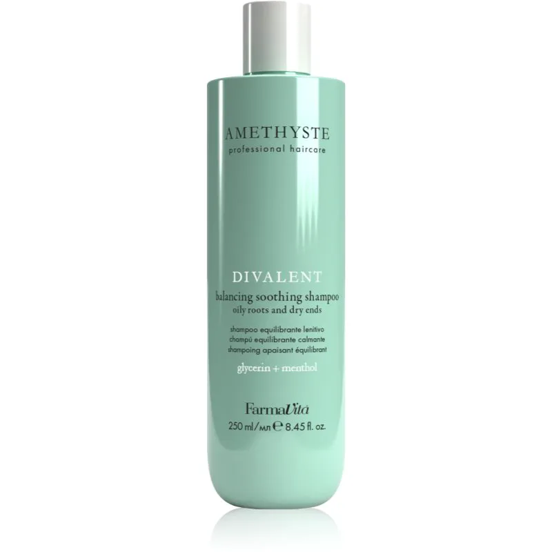 FarmaVita Amethyste Advance Divalent καταπραϋντικό σαμπουάν για ξηρά άκρα μαλλιών 250 ml