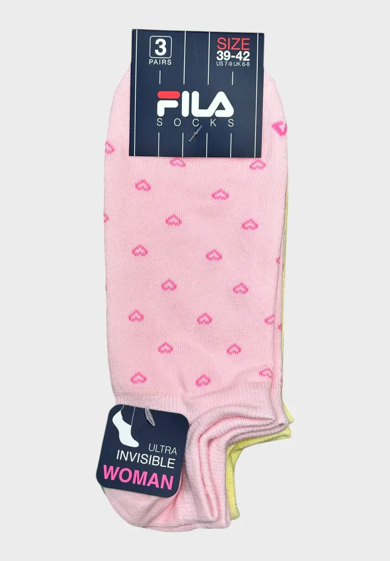FILA Γυναικεία Σοσόνια Invisible Fashion Hearts Pink/Yellow/Mint F1156-183-Πολύχρωμο