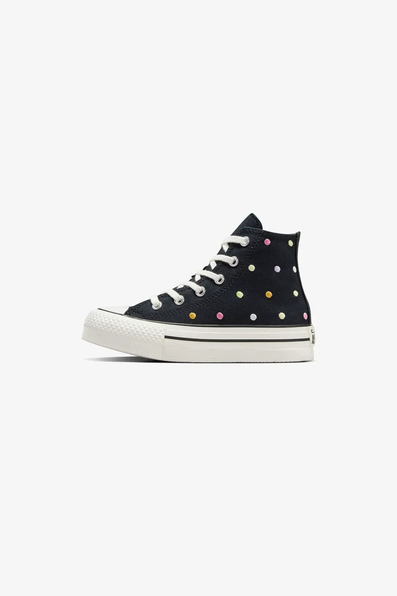Converse παιδικά sneakers μποτάκια "Chuck Taylor All Star Lift Polka Dots Platform" (35,5-38) - A12608C Μαύρο