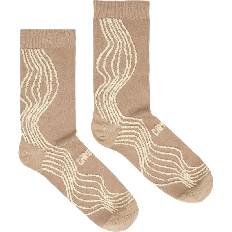 CAMPER Socks - Unisex Κάλτσες - Μπεζ, Μέγεθος M, Cotton fabric