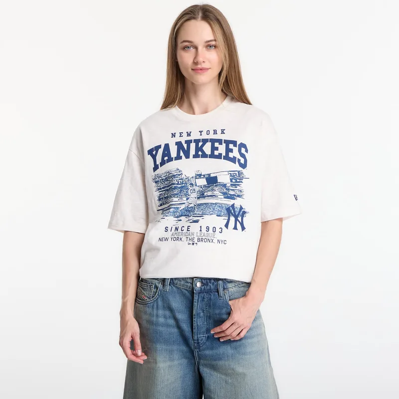 T-shirt New Era MLB Slub Stadium OS Tee New York Yankees UNISEX Off White L