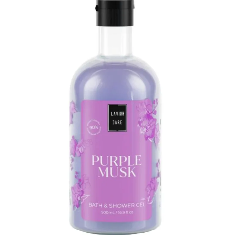 Lavish Care Shower Gel Purple Musk Ενυδατικό & Αρωματικό Αφρόλουτρο με Εκχύλισμα Αγριοκαστανιάς 500ml