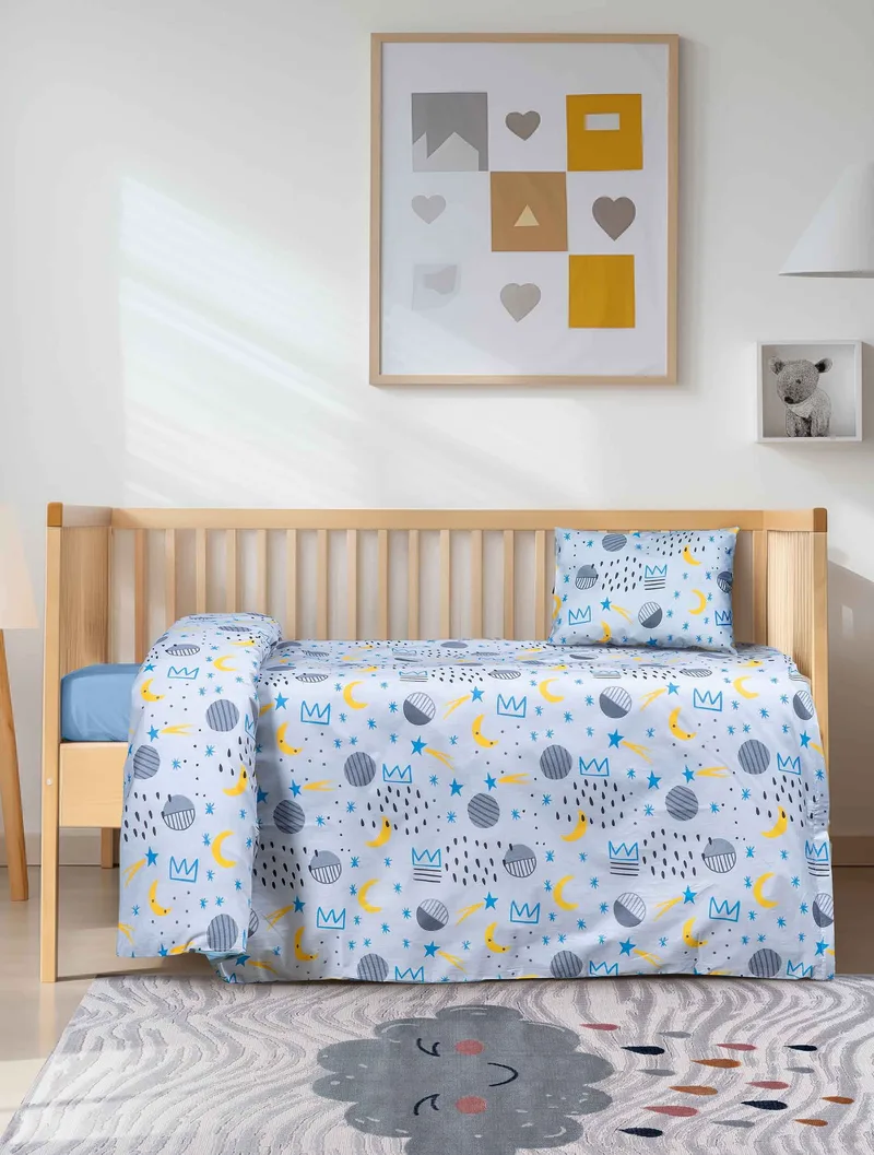 Σετ Σεντόνια Λίκνου 2 Τεμαχίων Madi Moonbeam 70x120