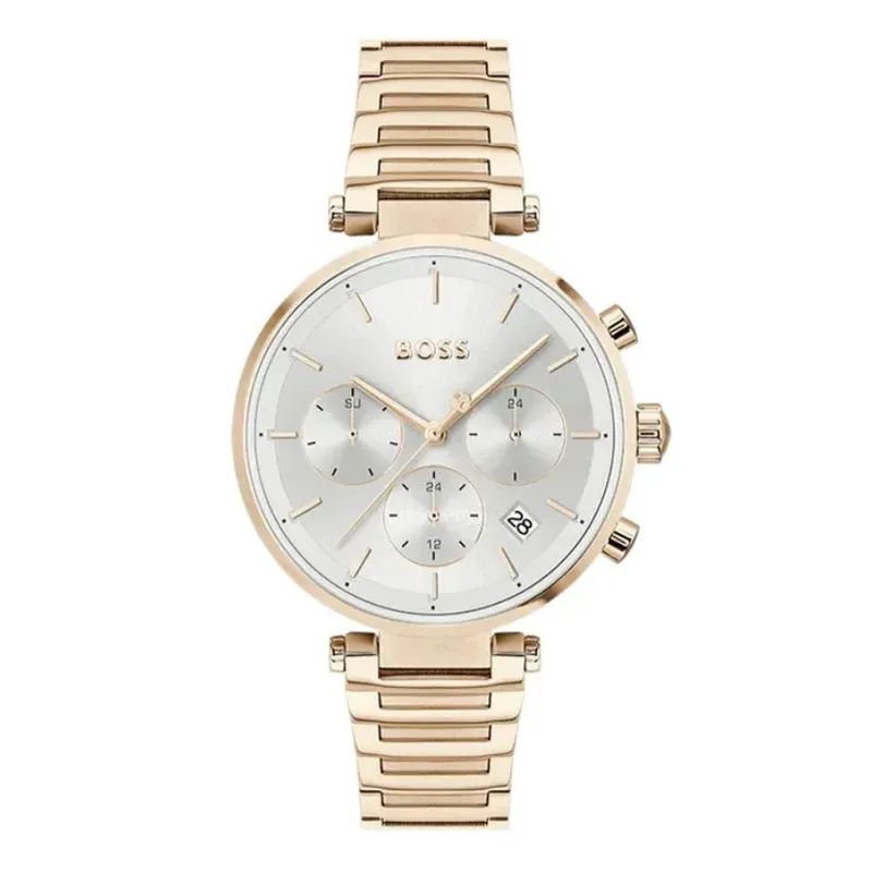 BOSS Majesty Sport Multifunction Silver Dial Rose Χρυσό Stainless Steel Bracelet 1502774