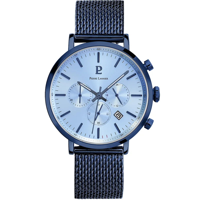 PIERRE LANNIER Baron - 222G469 Blue case with Stainless Steel Bracelet