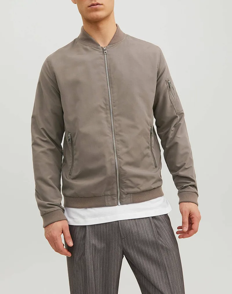 JACK&JONES ΜΠΟΥΦΑΝ JJERUSH BOMBER NOOS 12165203-Falcon Gray