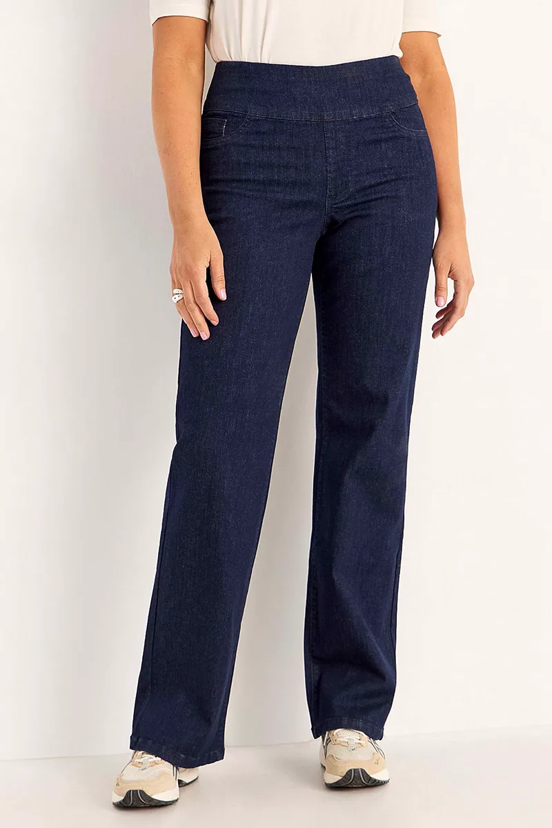 Τζιν παντελόνι με μπάσκα σε dark denim blue χρώμα