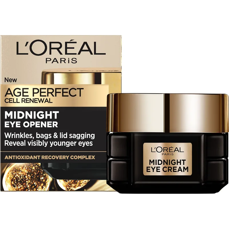 L'Oreal Paris Age Perfect Cell Renew Midnight Eye Cream Κρέμα Νυκτός Κυτταρικής Ανάπλασης Ματιών με Αντιοξειδωτικά που Χαρίζει Ορατά πιο Ξεκούραστο & Νεανικό Βλέμμα 15ml