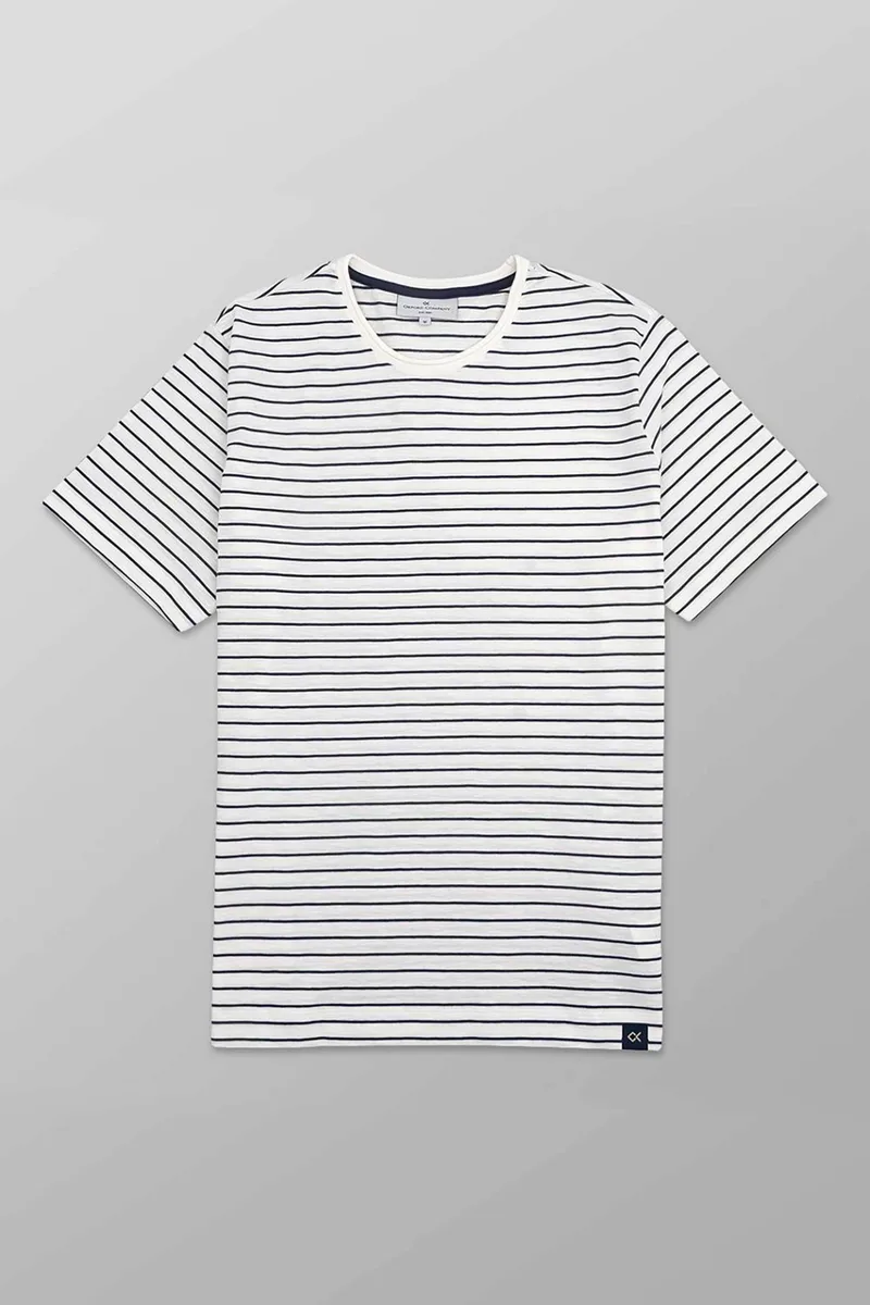 Oxford Company ανδρικό T-shirt με ριγέ σχέδιο Regular Fit - K402-MX20.01 Λευκό