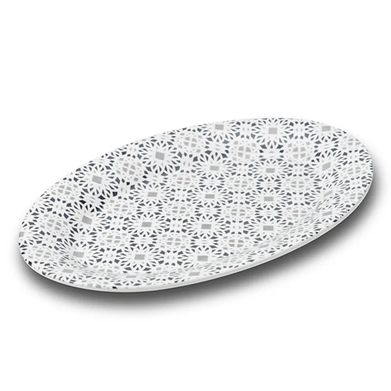 Πιατέλα Οβάλ Πορσελάνη "Maiolica Grey" 35cm