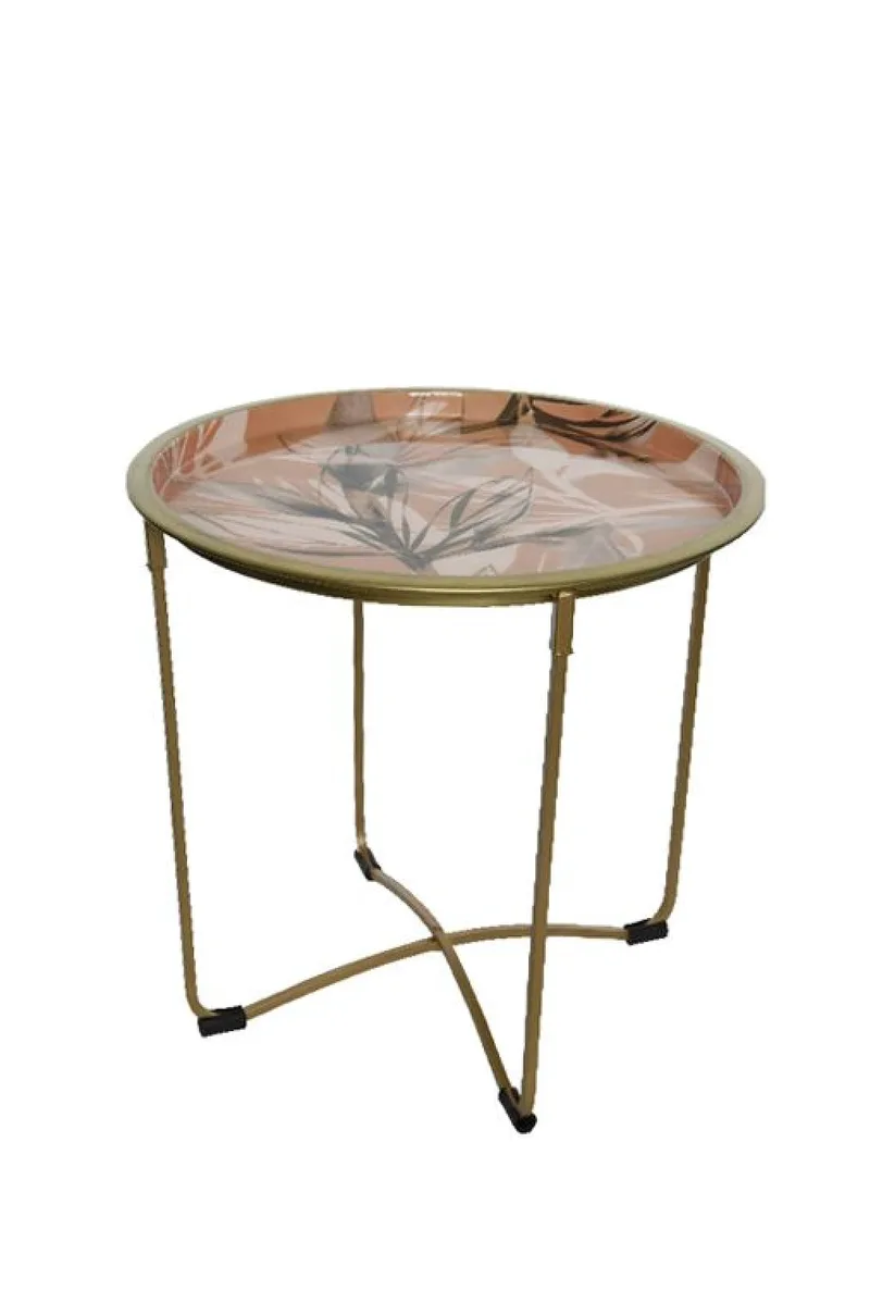 Τραπέζι Βοηθητικό 46x46x46cm Πορτοκαλί Kaeming