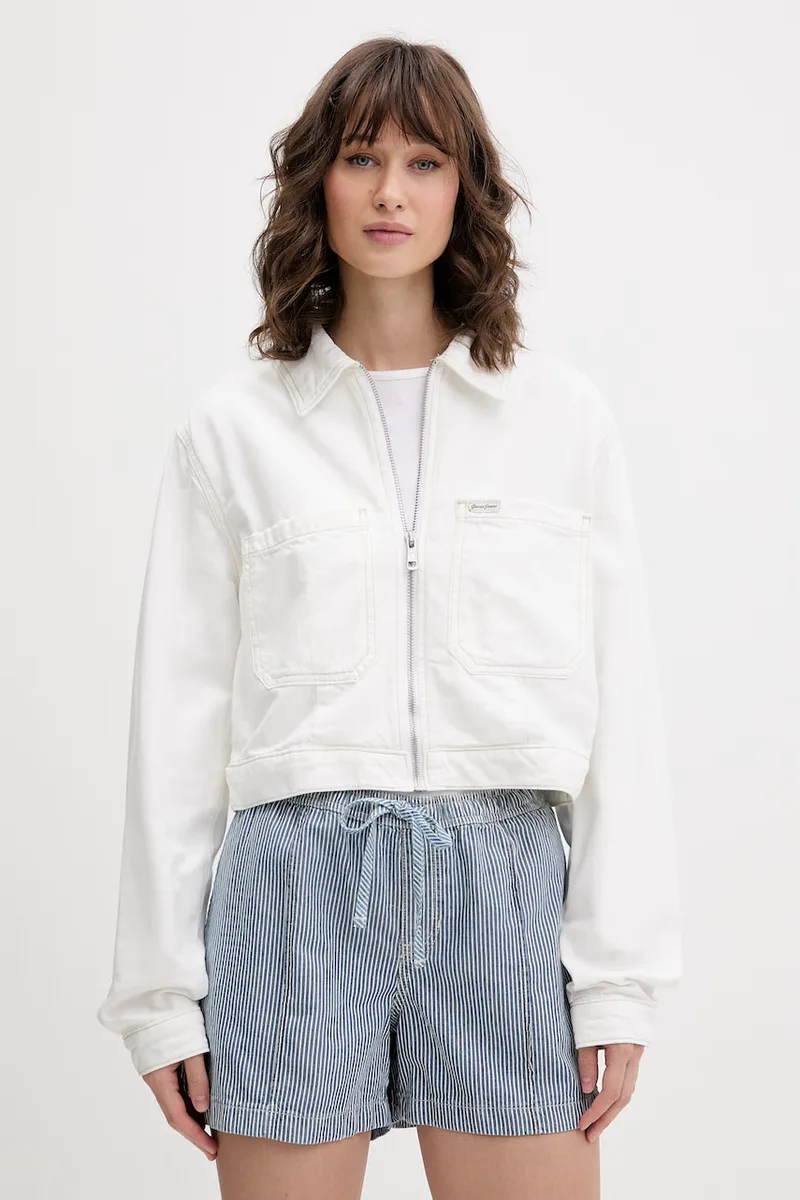 Guess Jeans Τζιν μπουφάν γυναικείο με βαμβάκι