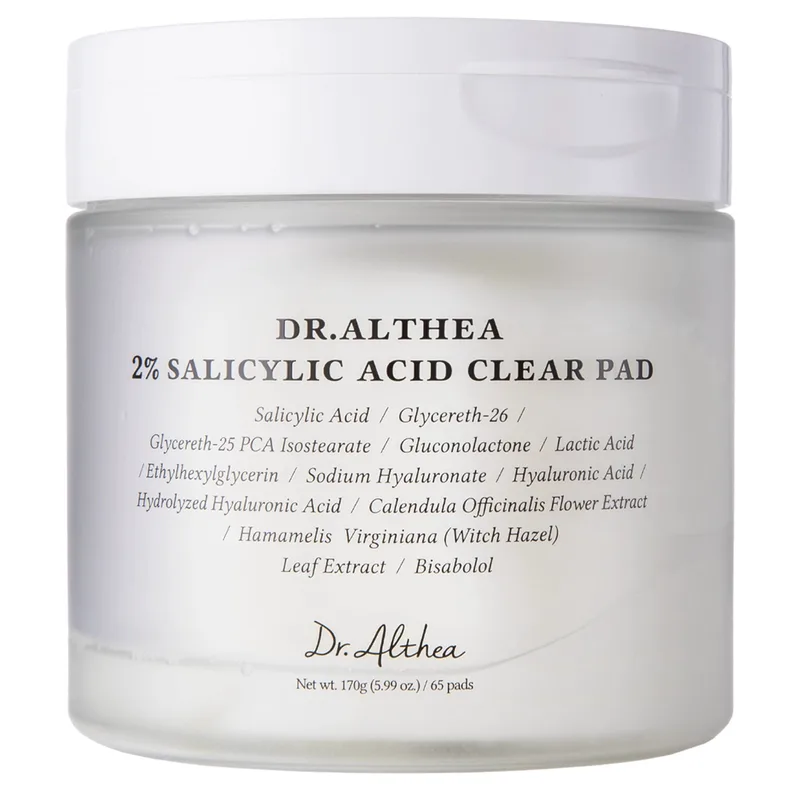 Dr. Althea 2% Acido Salicilico Clear Pad Esfoliante 65 pz