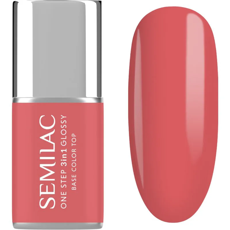 Semilac One Step 3in1 Glossy τζελ βερνίκι νυχιών απόχρωση 690 Coral Ροζ 7 ml