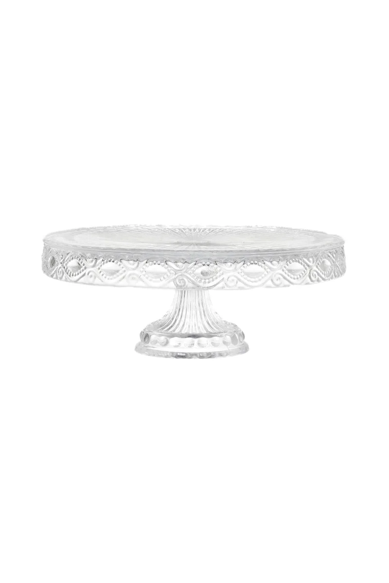 Coincasa γυάλινη βάση για κέικ με ανάγλυφο σχέδιο 28 cm - 006366314 Διάφανο