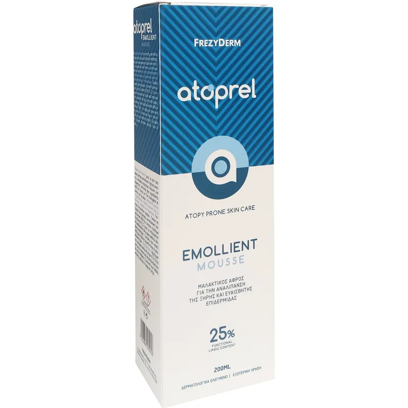 Frezyderm Atoprel for Dry & Sensitive Skin Emollient Mousse Αφρός Προσώπου & Σώματος για Ξηρή & Ευαίσθητη Επιδερμίδα, Ατοπικά Δέρματα 200ml