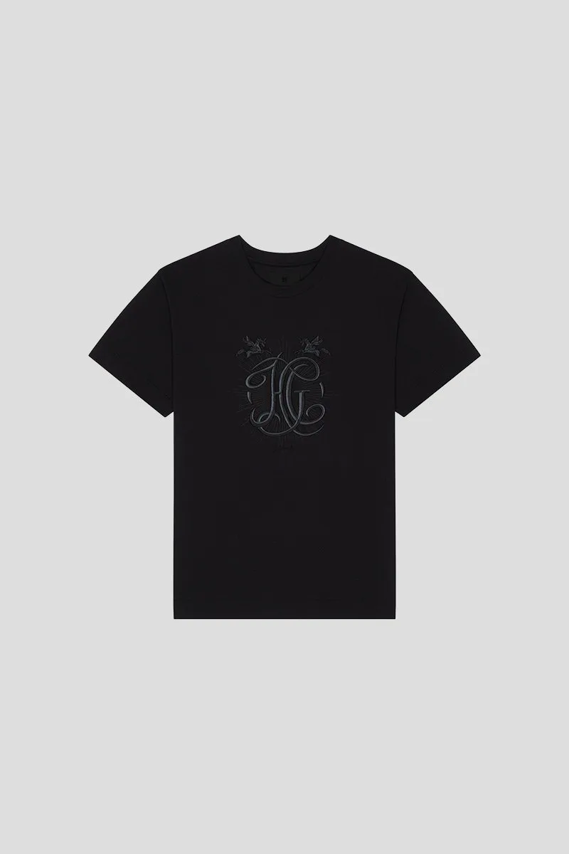 GIVENCHY Ανδρικό Μαύρο T-shirt In Cotton With HG Embroidery