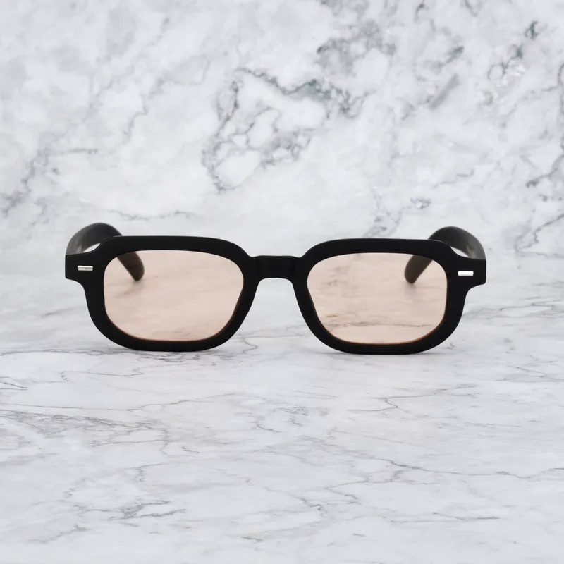 BROOK Tinted Sunglasses | Matt Black | Peach Shades | Explicit Poets Sunglasses