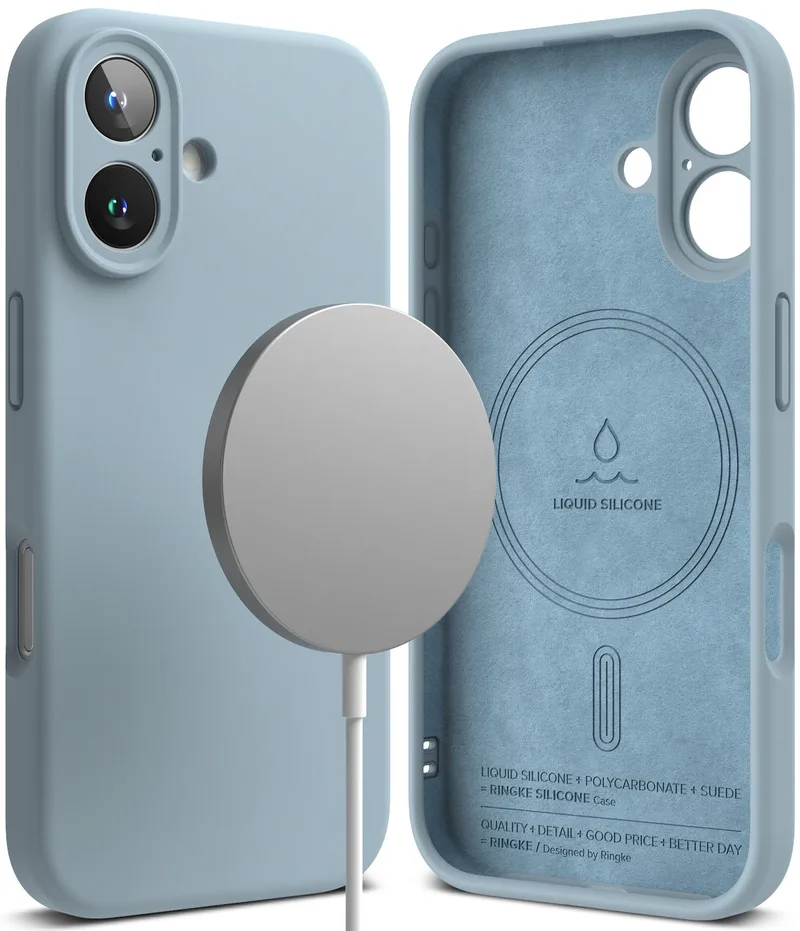 Θήκη Apple iPhone 16 - Ringke Silicone Magnetic Ανθεκτική Σιλικόνης με MagSafe - Blue (8800274960619)