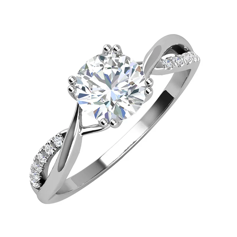 Δαχτυλίδι Μονόπετρο με Moissanite Diamonds από Ασήμι DX2616
