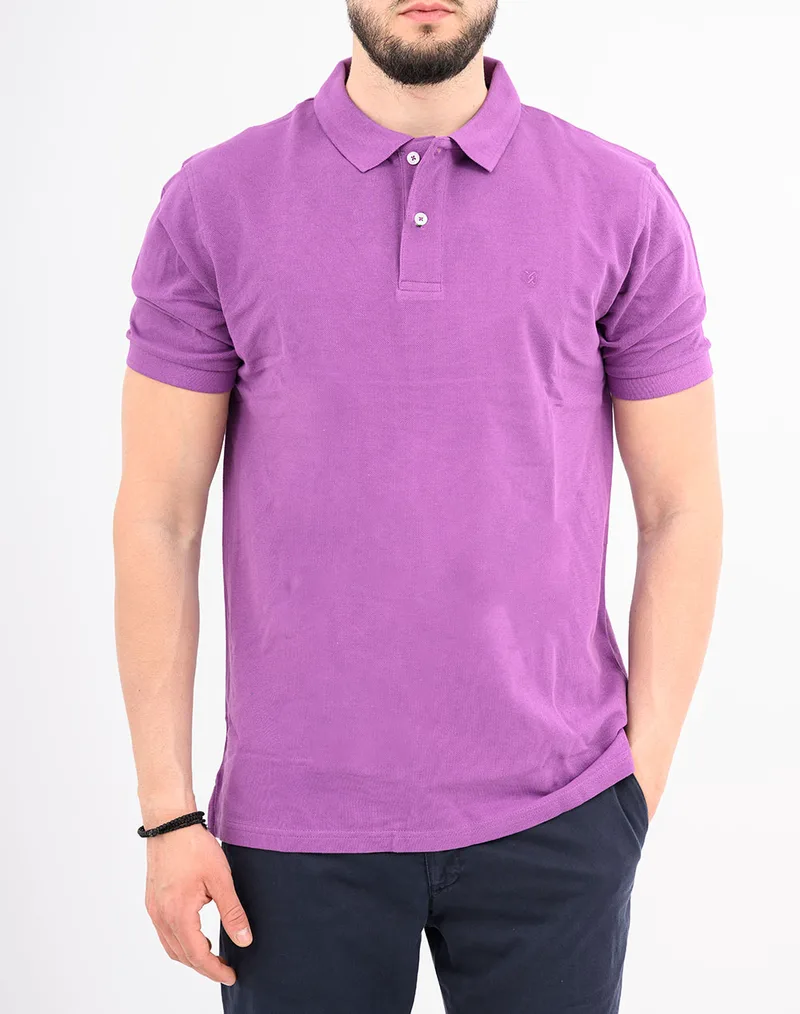 THE BOSTONIANS ΜΠΛΟΥΖΑ POLO PIQUE REGULAR FIT 3PS0001-PURPLE Purple
