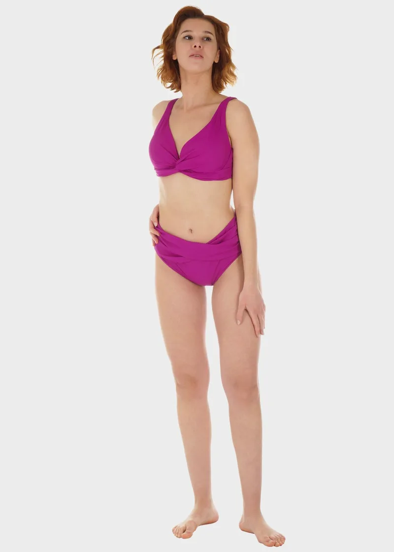 Γυναικείο σετ μαγιό bikini αποσπώμενη επένδυση slip ψηλόμεσο κανονική γραμμή.Καλύπτει D CUP ΜΩΒ