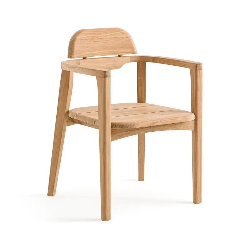 Πολυθρόνα τραπεζαρίας από μασίφ ξύλο teak Π55xΥ80cm