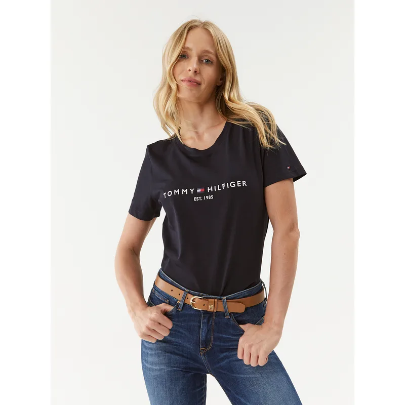 Tommy Hilfiger T-Shirt Heritage C-Nk WW0WW31999 Σκούρο μπλε Regular Fit