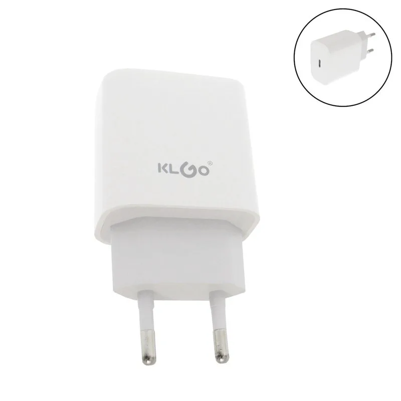 KLGO Φορτιστής Χωρίς Καλώδιο με Θύρα USB-C 20W Λευκός (PD-100)