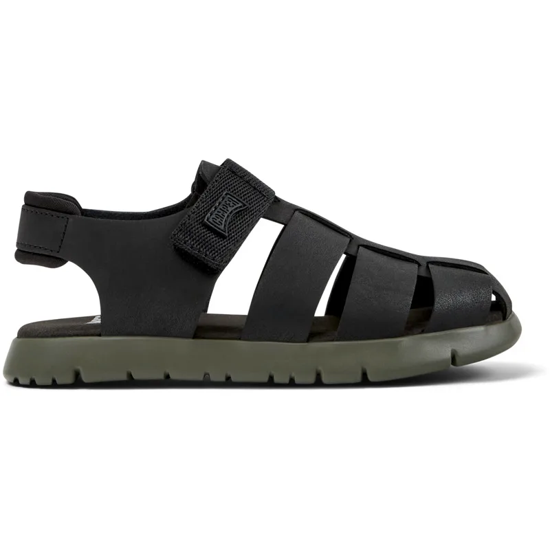 CAMPER Oruga - Πέδιλα Για Παιδιά - Μαύρο, Μέγεθος 34, Smooth leather/Cotton fabric