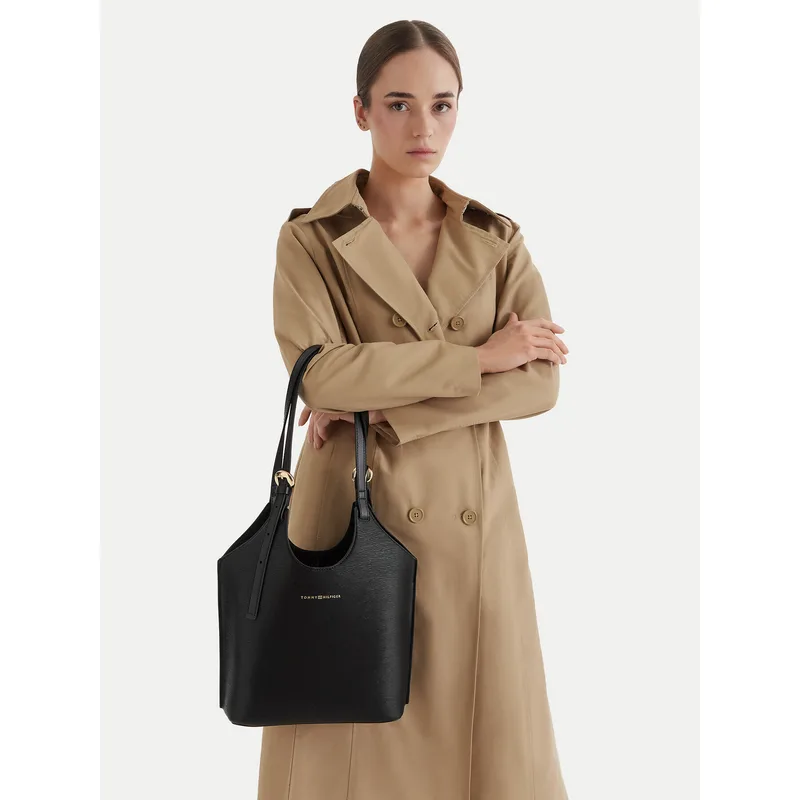 Τσάντα Tommy Hilfiger Th Modern Mini Tote AW0AW18617 Μαύρο