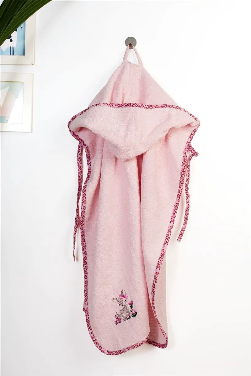 Κάπα Με Κέντημα Bebe 75x85εκ. Deer 196 Ροζ Dimcol (Ύφασμα: Βαμβάκι 100%, Χρώμα: Ροζ) - DimCol - 31141429048