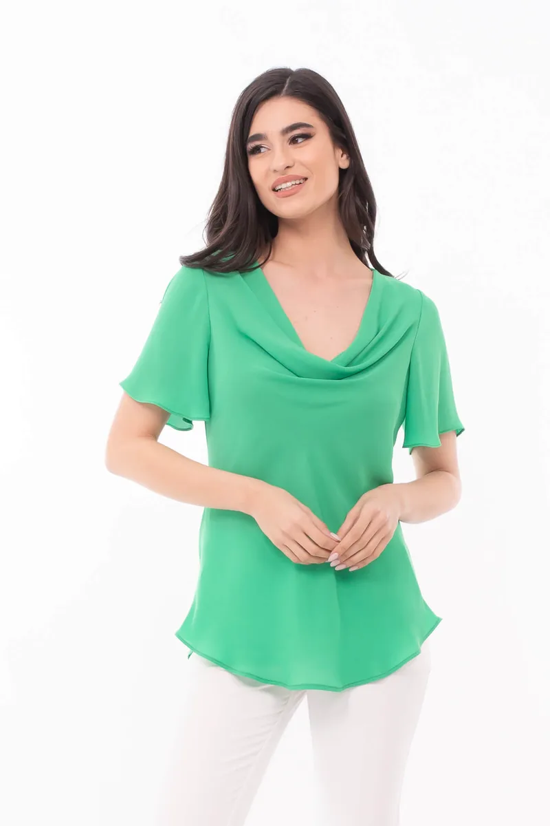 ΜΠΛΟΥΖΑ PLUS SIZE ΝΤΡΑΠΕ ΠΡΑΣΙΝΟ ΠΡΑΣΙΝΟ