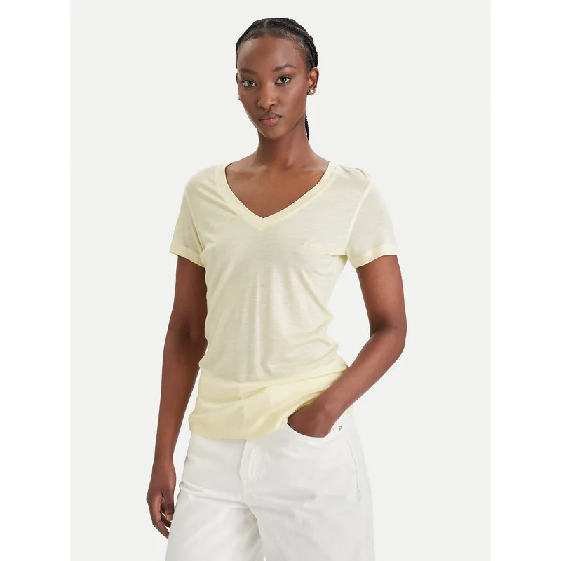 Guess T-Shirt W5GP31 KCSX2 Κίτρινο Classic Fit
