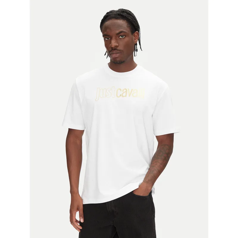Just Cavalli T-Shirt 78OAHT16 Λευκό Regular Fit