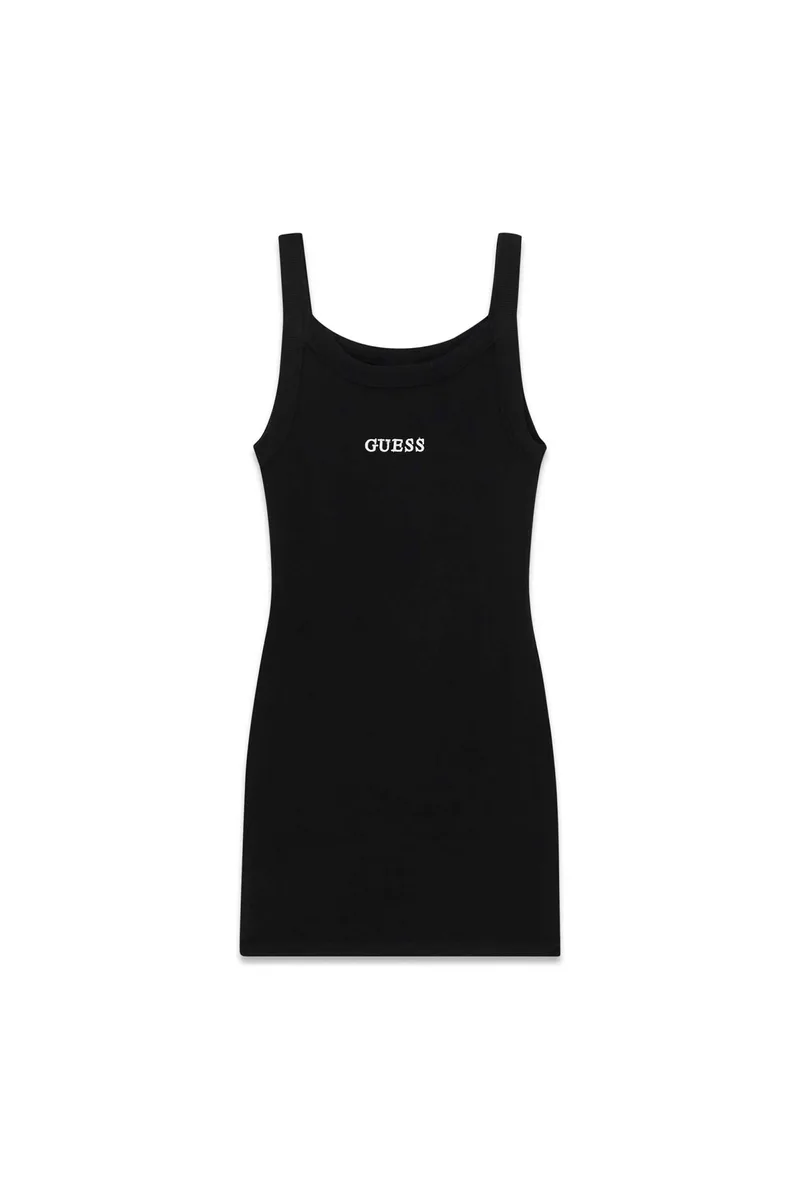 Guess παιδικό αμάνικο φόρεμα με logo print - J6GK28K8RT2 Μαύρο