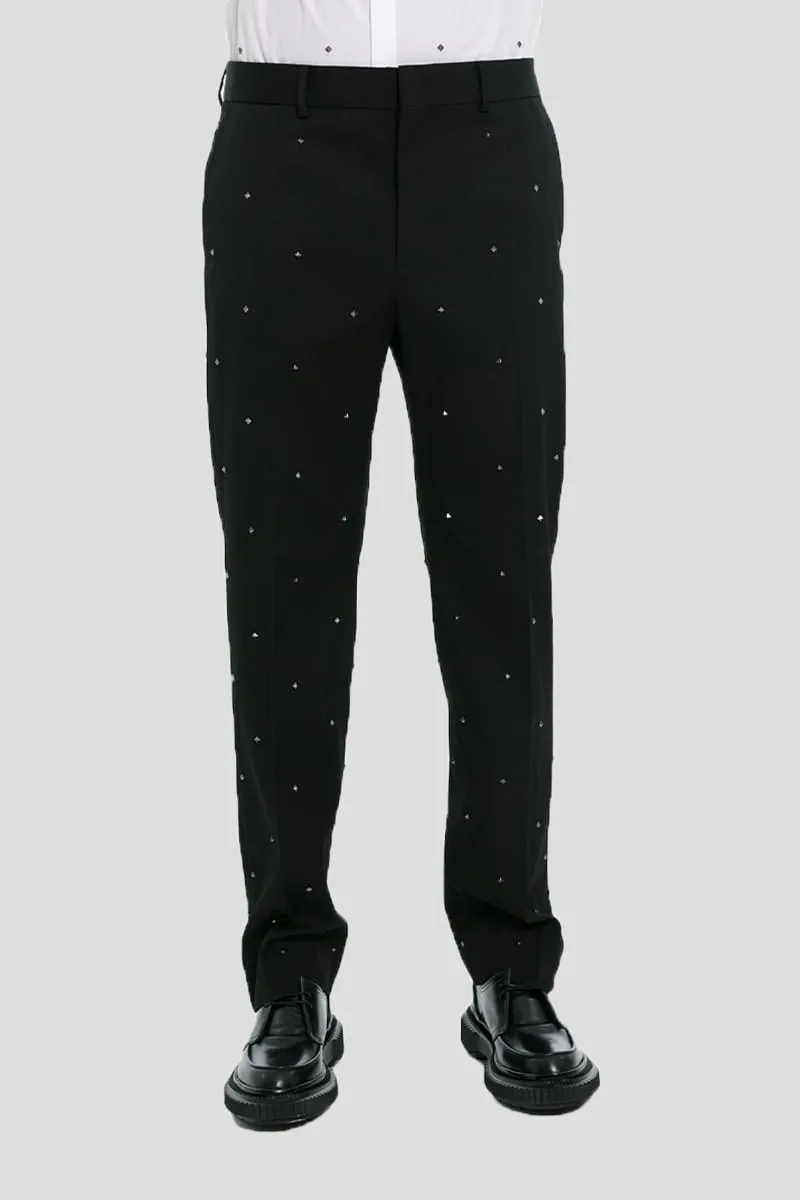 VALENTINO GARAVANI Ανδρικό Μαύρο Stud Black Trousers