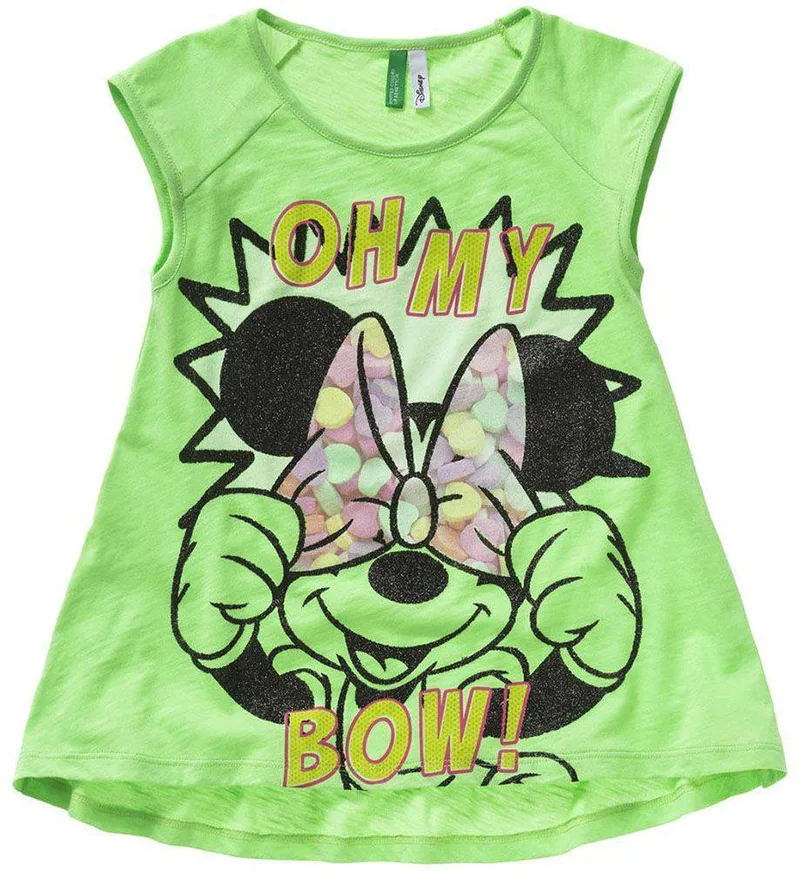 ΜΠΛΟΥΖΑ ΜΕ ΚΟΝΤΟ ΜΑΝΙΚΙ BENETTON T-SHIRT MANIA MINNIE ΛΑΧΑΝΙ (82 CM)-(1-2 ΕΤΩΝ)