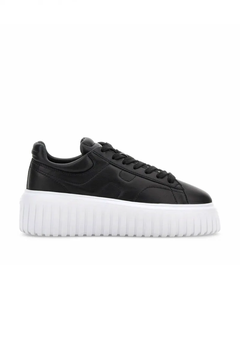 HOGAN ΠΑΠΟΥΤΣΙΑ SNEAKERS H-STRIPES ALLACCIATO H ΜΑΥΡΟ