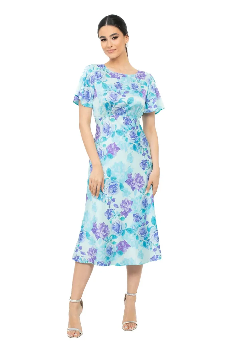 ΦΟΡΕΜΑ FLORAL ΣΑΤΕΝ ΜΙΝΤΙ MULTICOLOR
