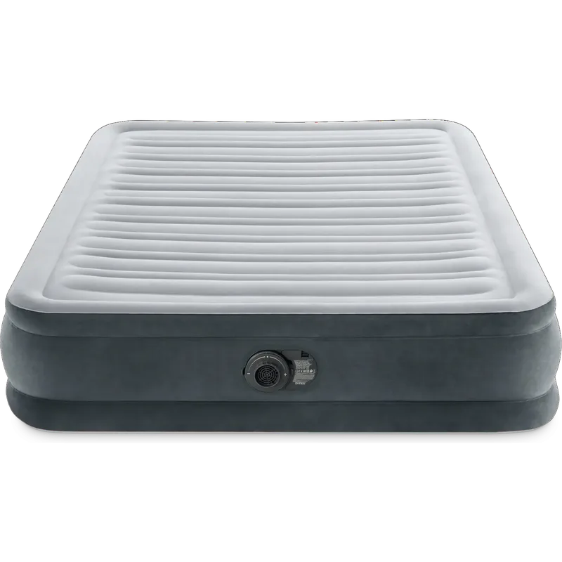 Φουσκωτό Στρώμα Ύπνου Intex Dura-Beam Deluxe Μικρό Διπλό Αερόστρωμα με Ενσωματωμένη Ηλεκτρική Αντλία 191 x 137 x 33cm - Light Grey (67768ND)