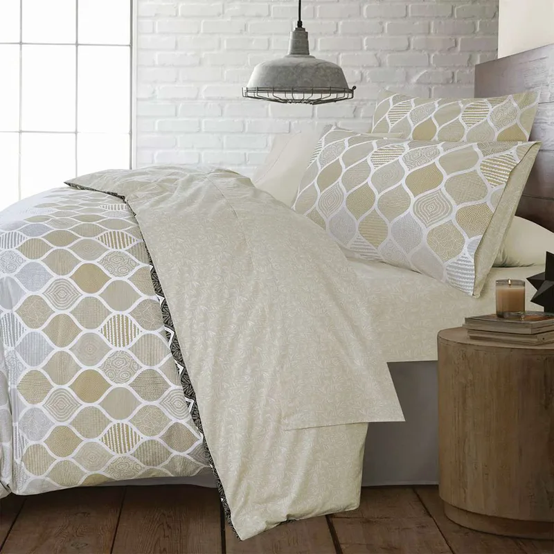 ΣΕΤ ΣΕΝΤΟΝΙΑ ΥΠΕΡΔΙΠΛΑ ESPREE GEO BEIGE 4ΤΜΧ 240X270CM