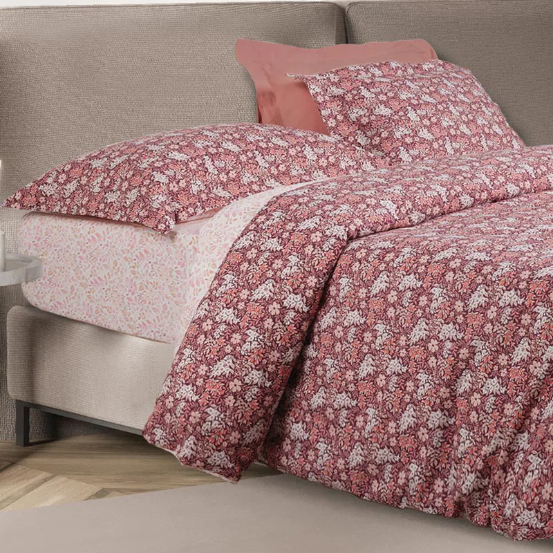 Σεντόνια Ημίδιπλα Με Λάστιχο Σετ Das Home Casual 5433 Bordeaux 120x200+35, 170x260