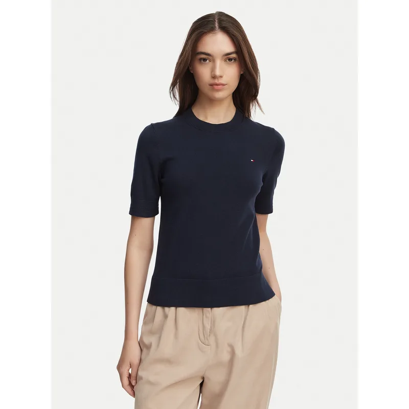 Tommy Hilfiger T-Shirt WW0WW49705 Σκούρο μπλε Slim Fit