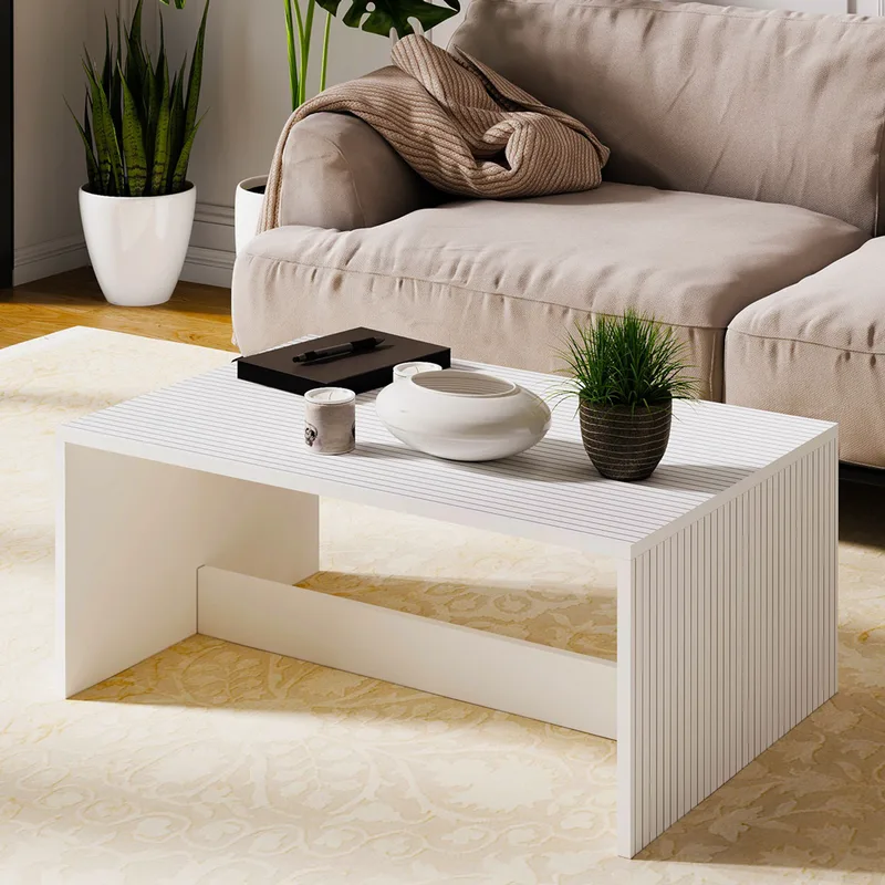 Τραπεζάκι Σαλονιού Lenna - White 327Ods1413 (90x41,4x60 cm)
