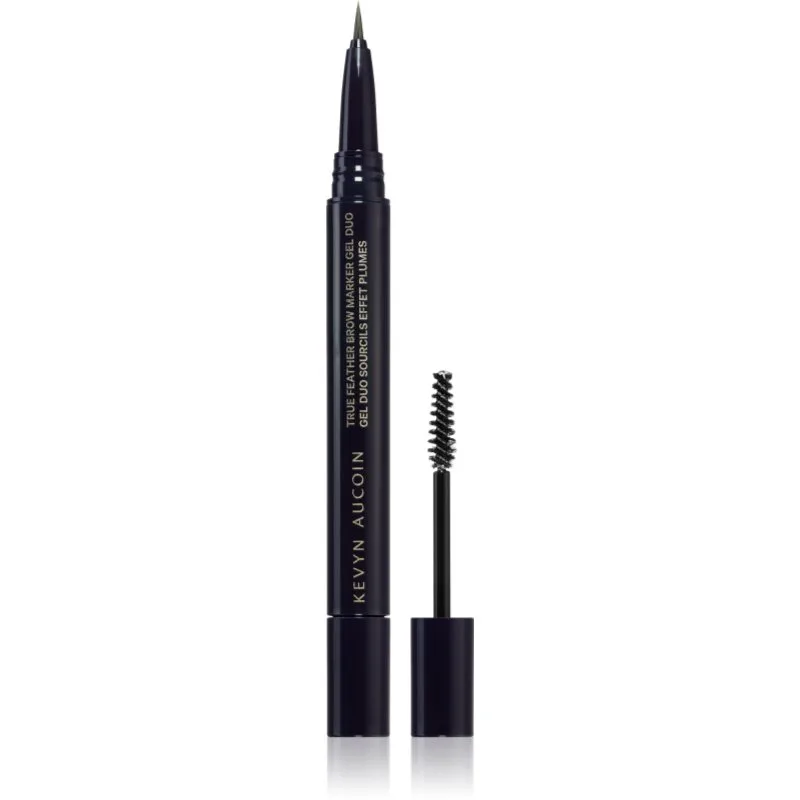 Kevyn Aucoin True Feather Brow Marker Gel Duo μαρκαδόρος για τα φρύδια με βούρτσα απόχρωση Ash Blonde 0,4 ml